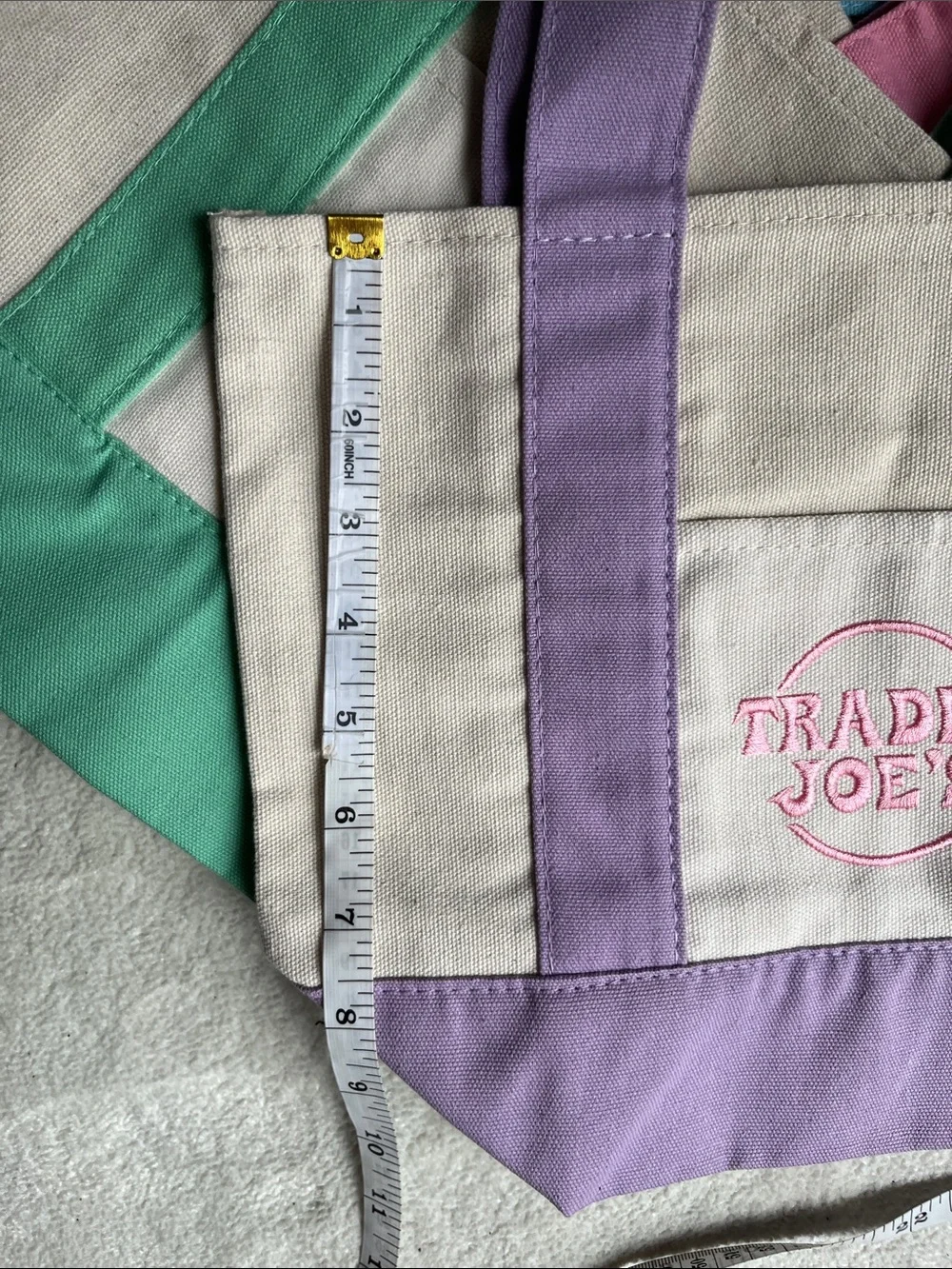 Trader Joe’s Mini Pastel Canvas Tote Set of 4, NWT